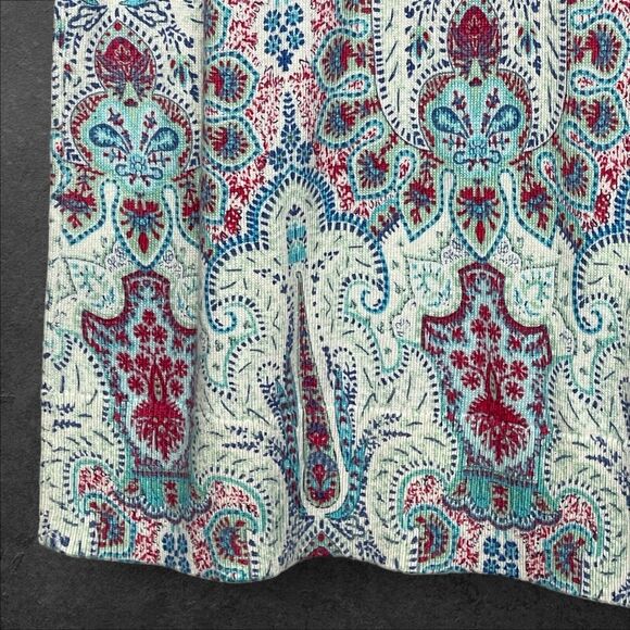 Talbots Top Women XL Multicolor Paisley Pullover Curved Hem 3/4 Sleeve Stretch - Picture 5 of 12
